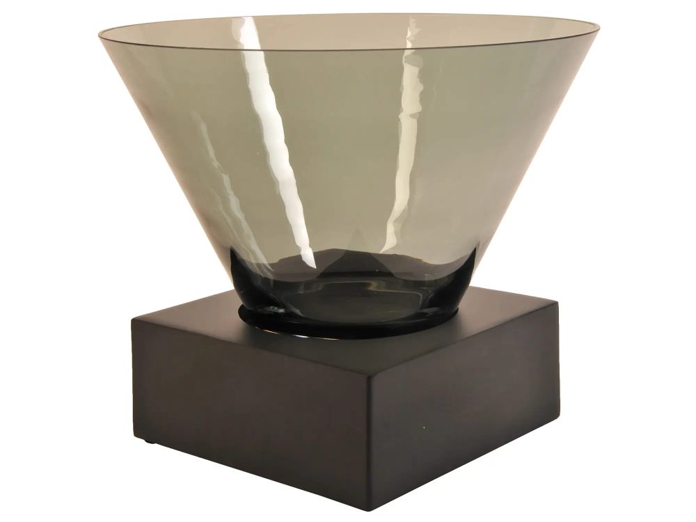Schlittler Windlicht Glas Konisch Eisen H: 34 cm Schwarz | Schubiger Möbel