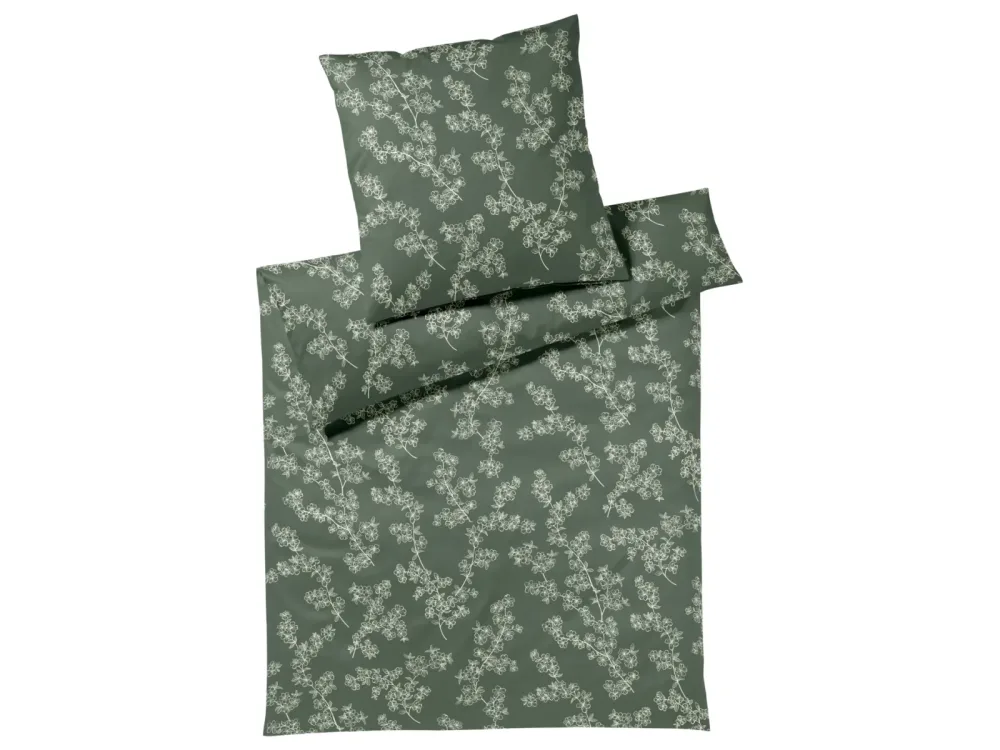 Elegante Bettwäsche Cherry Blossom Forest Green  | Schubiger Möbel