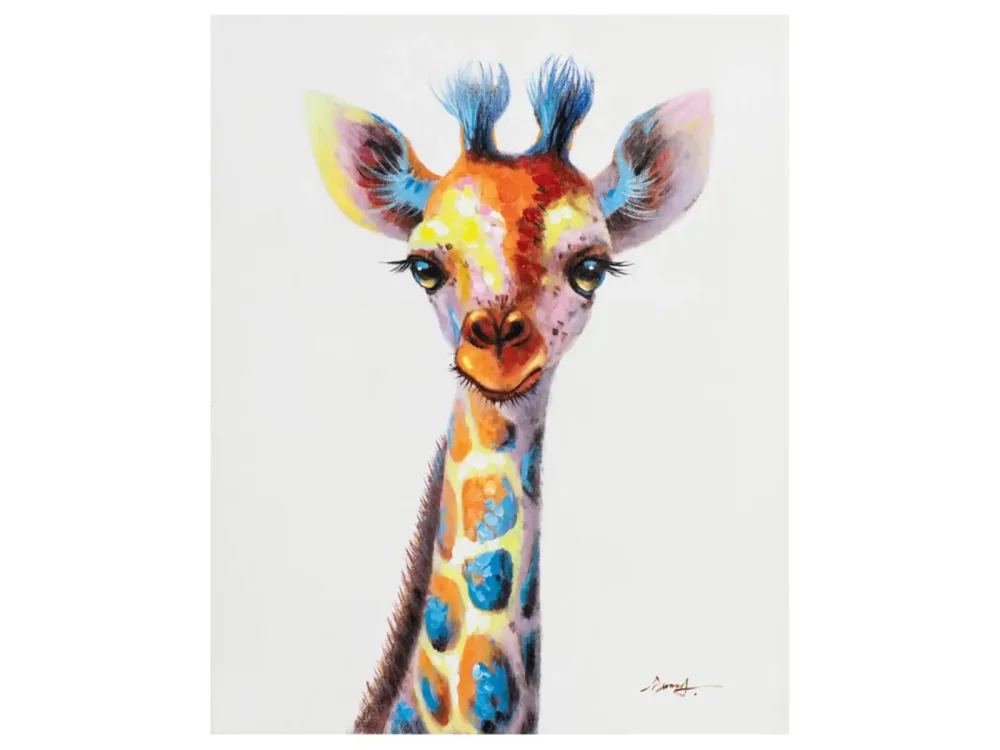 image LAND Bild Bunt Gepunktete Giraffe Mehrfarbig | Schubiger Möbel