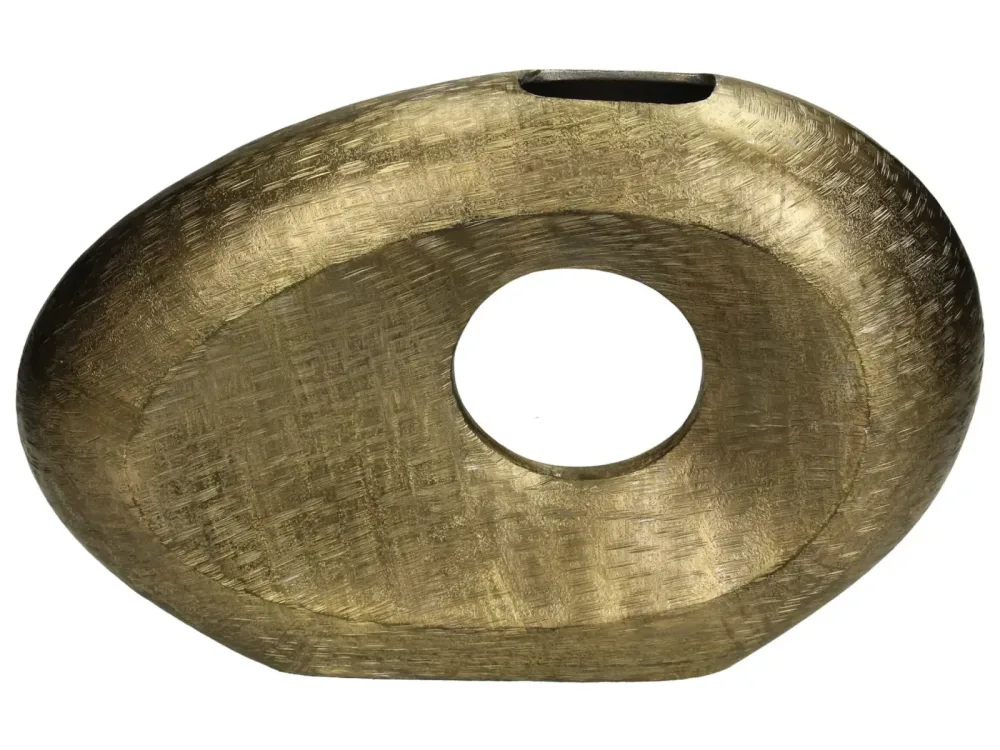 Kersten Vase Aluminium Oval H: 23 cm  | Schubiger Möbel