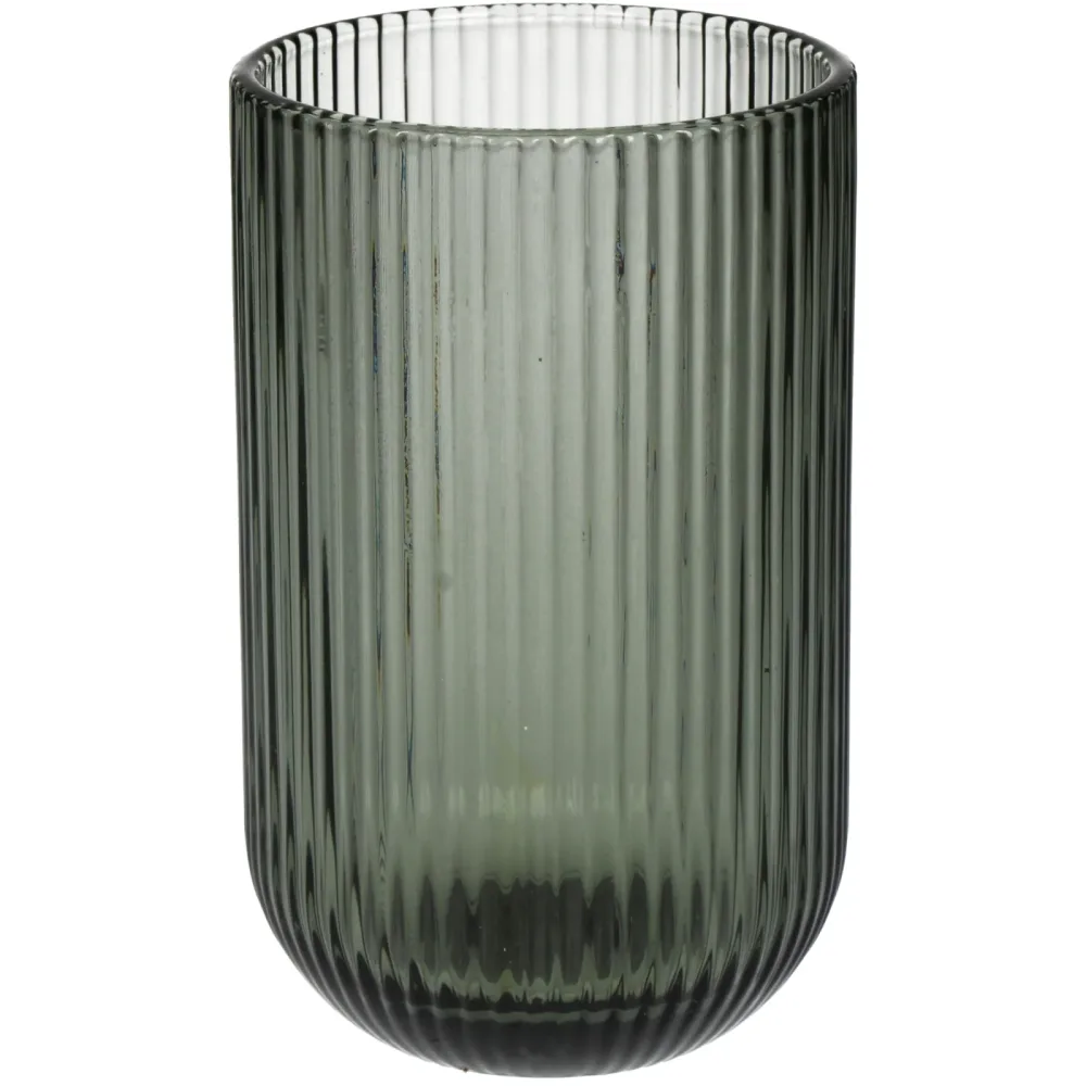Kersten Trinkglas Stripe, Glas, Grau H: 13 cm  | Schubiger Möbel