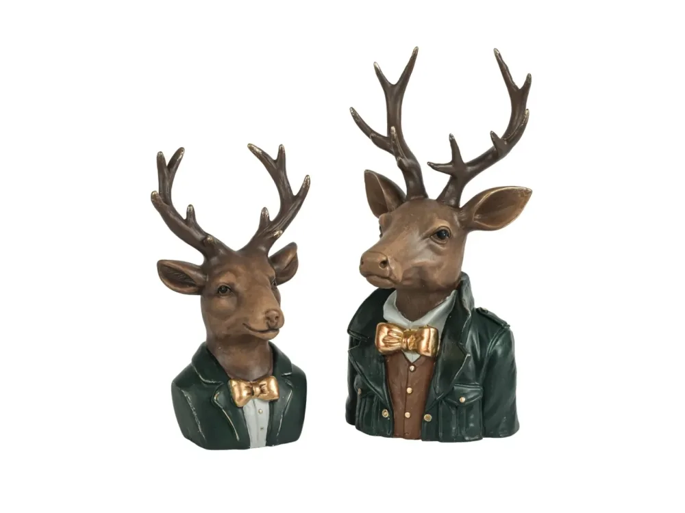 Decofinder Tier Hirsch-Büste, Grün , H:34 cm Grün | Schubiger Möbel