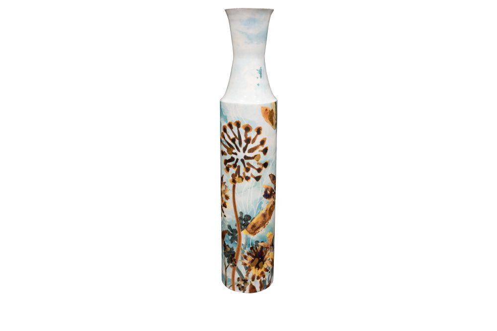 Decofinder Vase Fresia, Metall, Hellblau H: 90 cm  | Schubiger Möbel