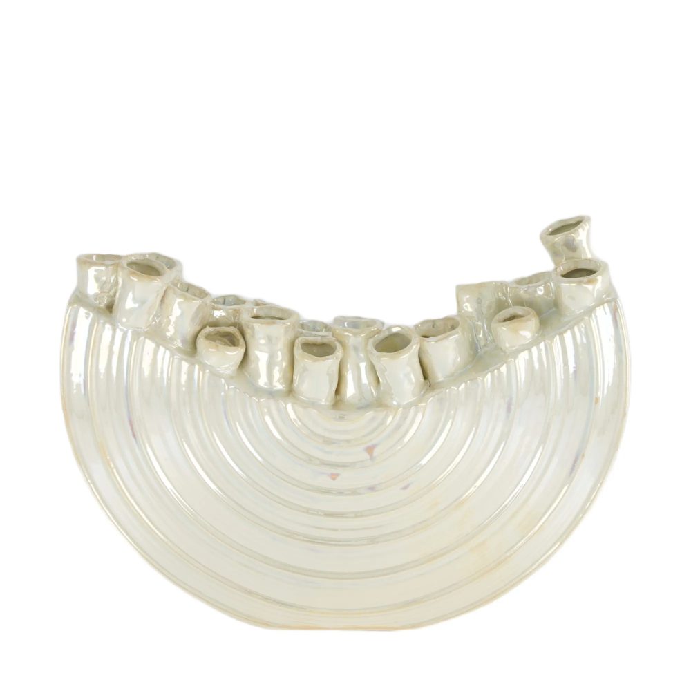 Decofinder Vase Keramik, Silber  | Schubiger Möbel
