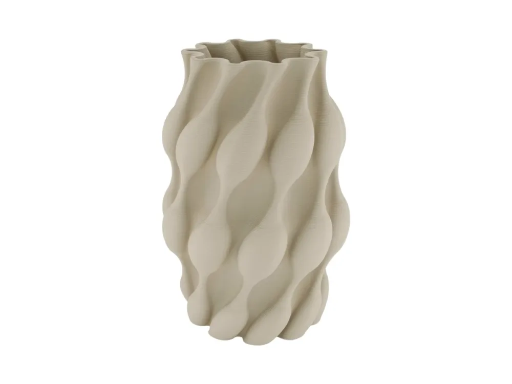 Decofinder Vase 3D-Keramik, Taupe, H:28 cm Beige | Schubiger Möbel