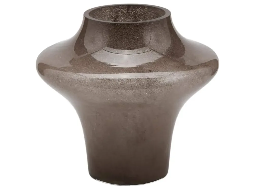 Edg Vase Glas Graubraun H: 20 cm Braun | Schubiger Möbel