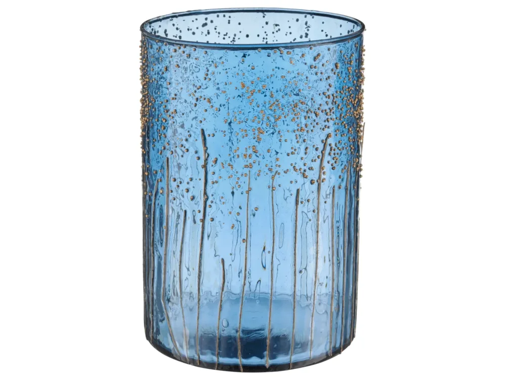 Gasper Windlicht Glas, Royalblau  | Schubiger Möbel