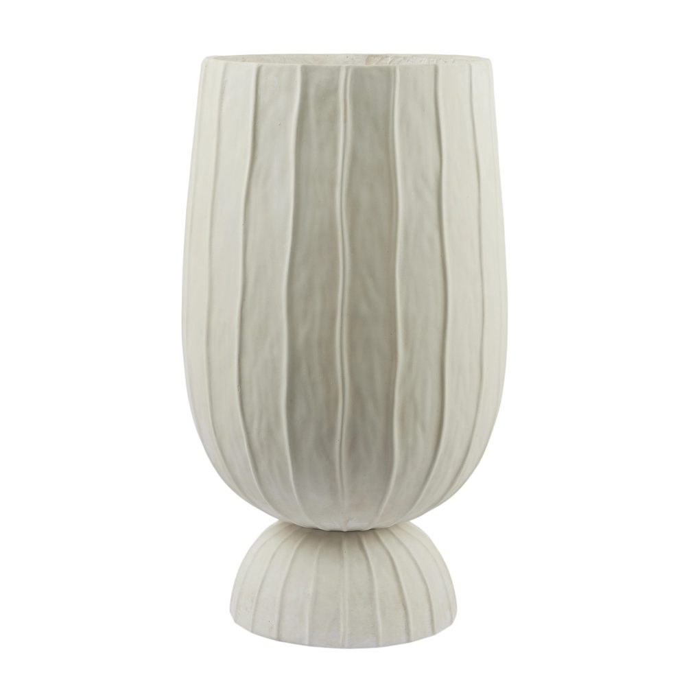 Edg Vase Abgerundet mit Fuss Weiss H: 60 cm  | Schubiger Möbel