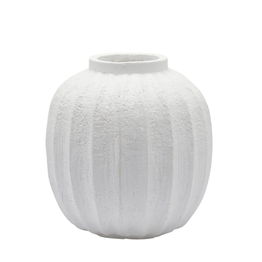 Edg Vase Rillen Keramik H: 39 cm  | Schubiger Möbel