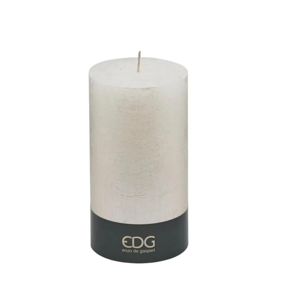 Edg Kerze Rustic Weiss H: 18 cm  | Schubiger Möbel