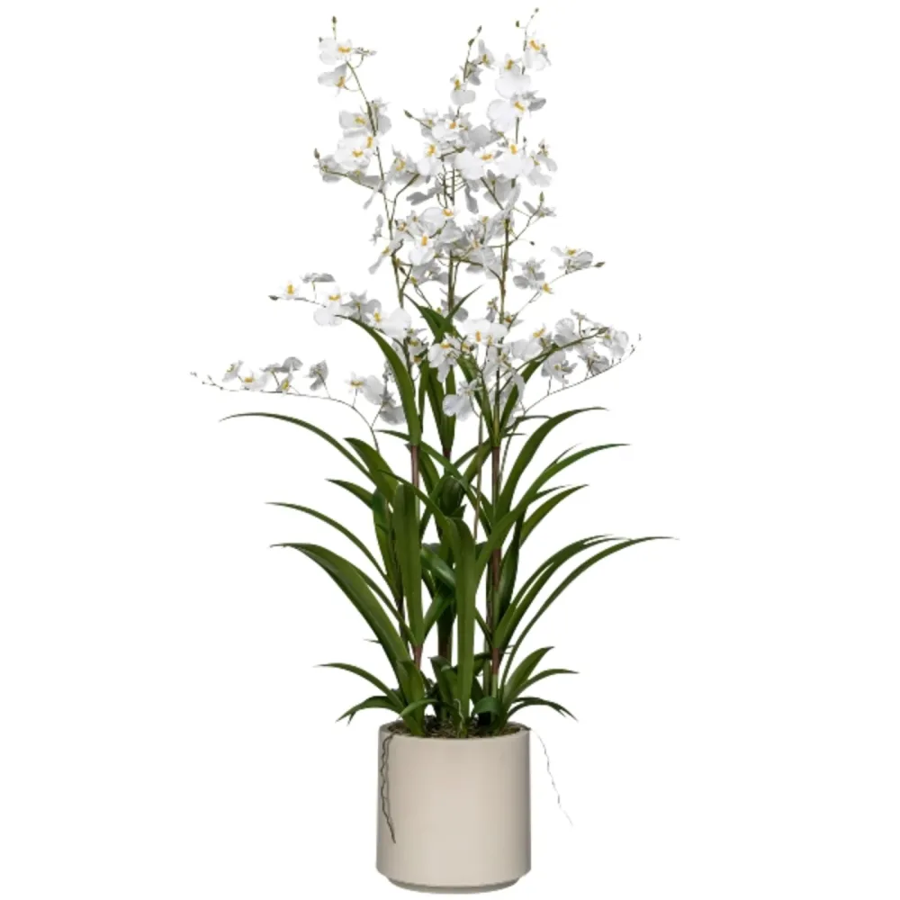 Gasper Kunstpflanze Orchidee im Topf, Weiß H: 98 cm  | Schubiger Möbel