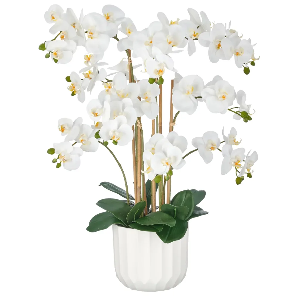Gasper Kunstpflanze Orchidee im Weissen Topf H: 80 cm  | Schubiger Möbel