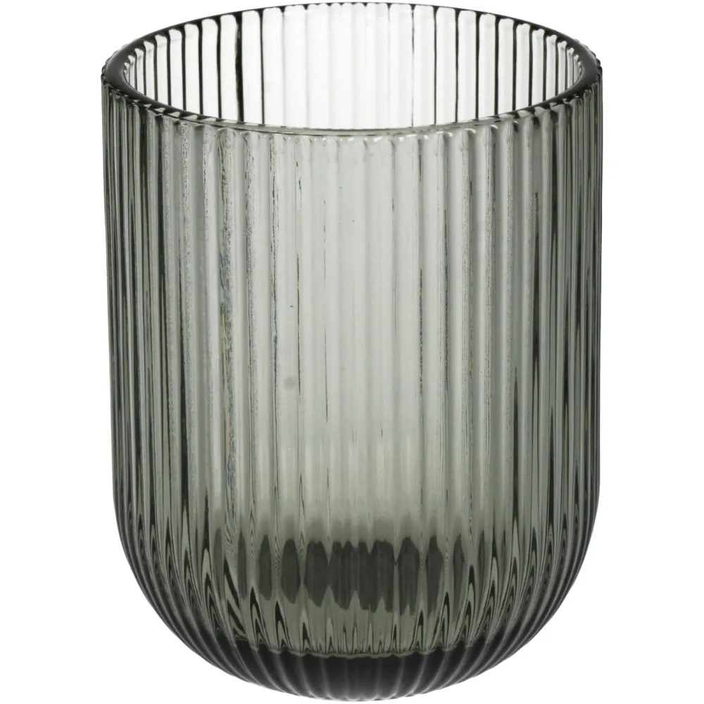Kersten Trinkglas Stripe, Glas, Grau H: 10 cm  | Schubiger Möbel