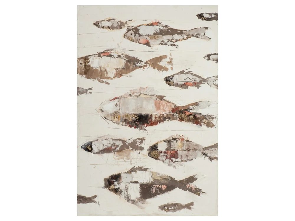 image LAND Bild Fischschwarm in Rosa  | Schubiger Möbel