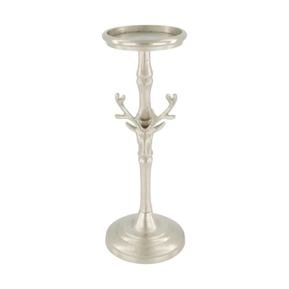 Decofinder Kerzenständer Alce, Metall, Silber  | Schubiger Möbel
