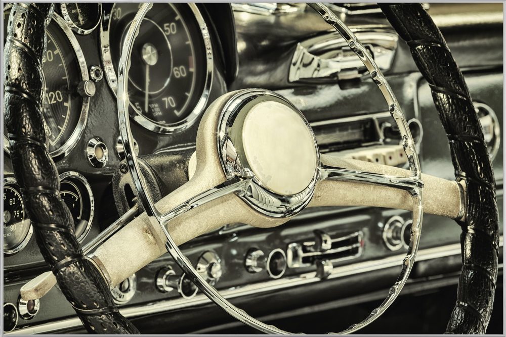 image LAND Bild mit Rahmen Oldtimer Lenkrad  | Schubiger Möbel