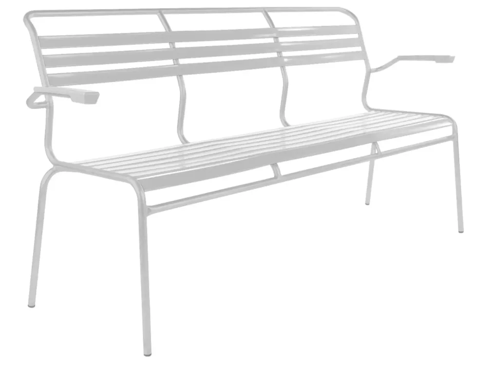 Schaffner Lättli-3er-Bank Säntis mit Lehne Weiss | Schubiger Möbel