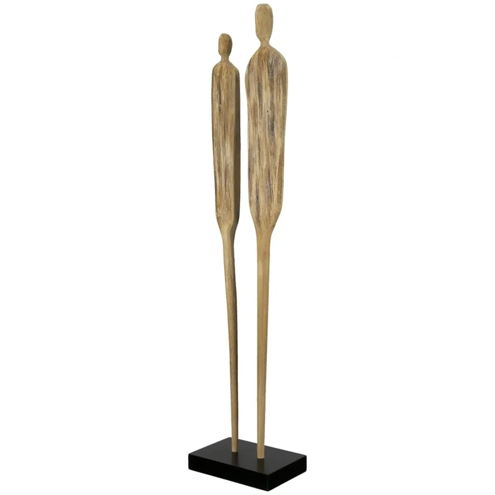 Gilde Figur Person Tow Holz Natur H: 67 cm  | Schubiger Möbel