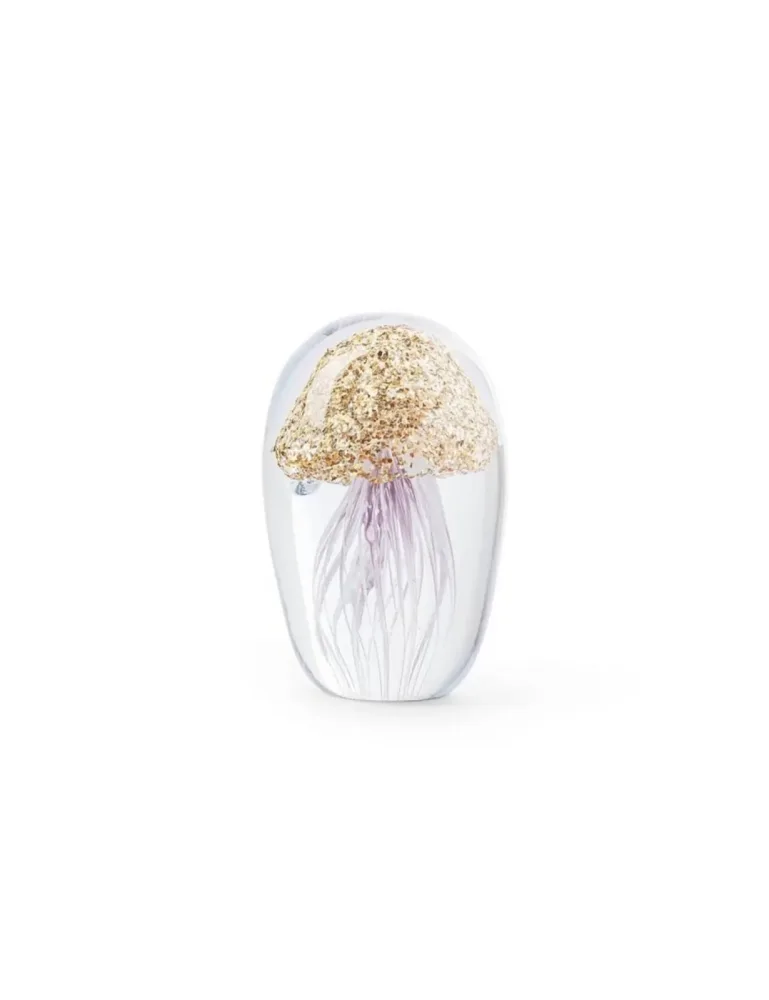 Abhika Briefbeschwerer Jellyfish in Glas Gold H: 10 cm  | Schubiger Möbel