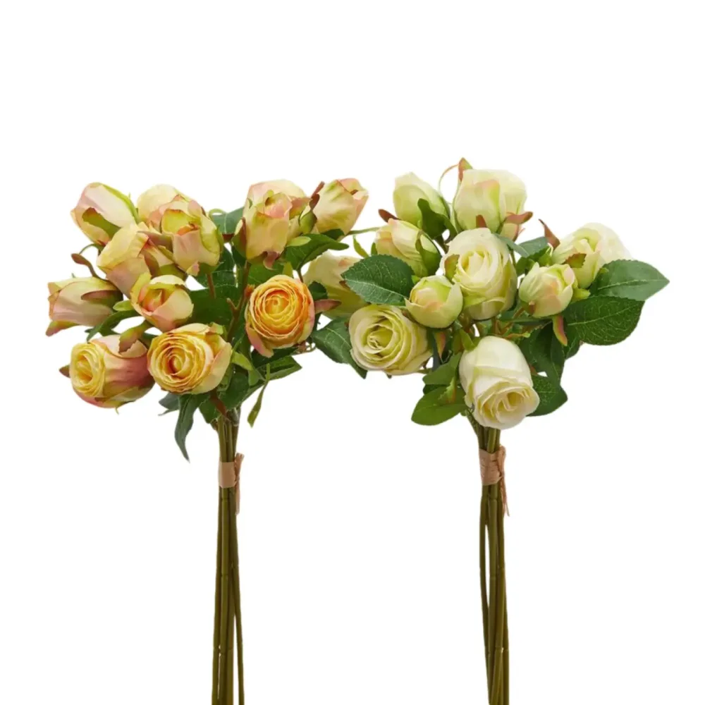 Edg Kunstblume Rosenstrauss Gelb, Grün H: 35 cm  | Schubiger Möbel