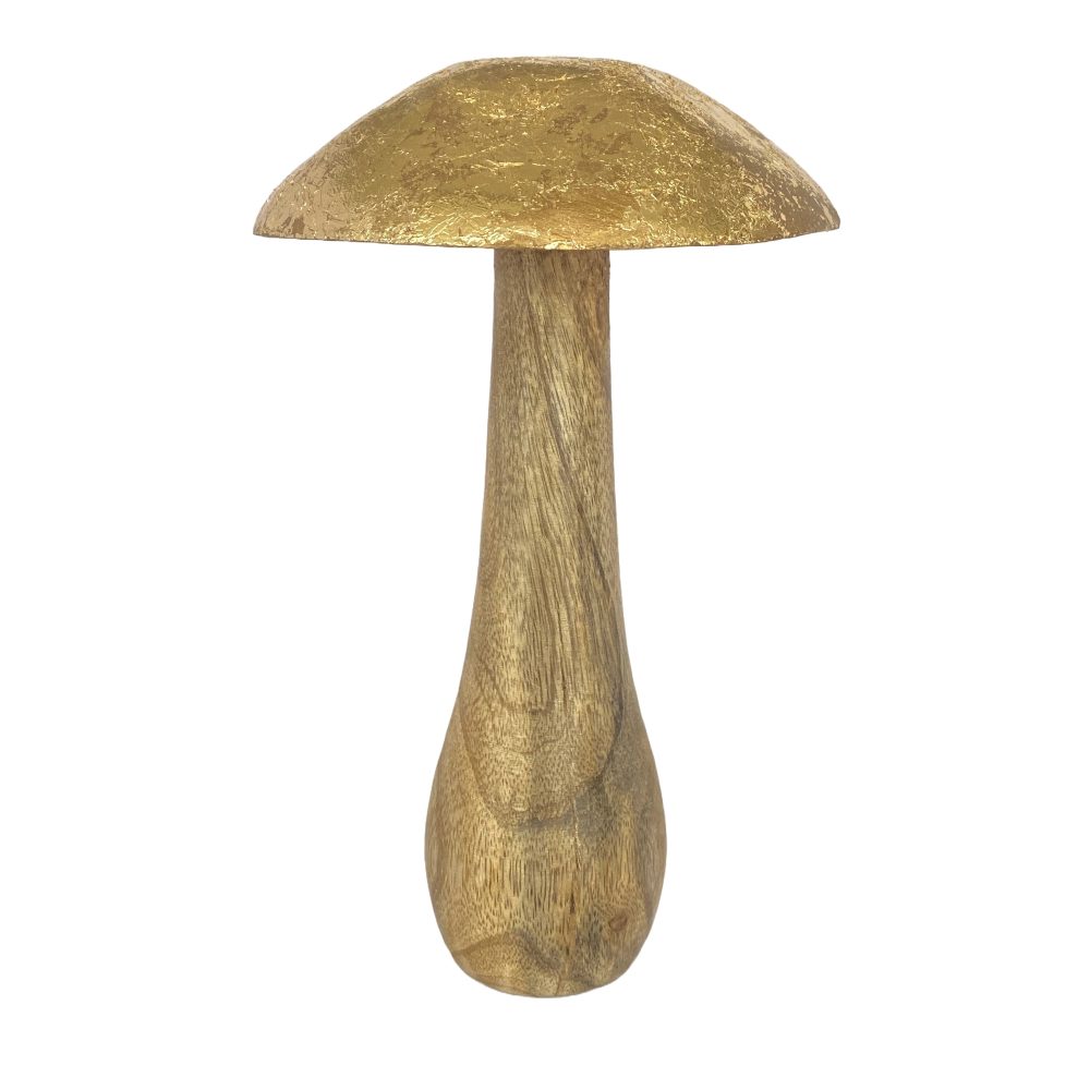 Decofinder Figur Pilz, Natur Gold H: 21 cm  | Schubiger Möbel