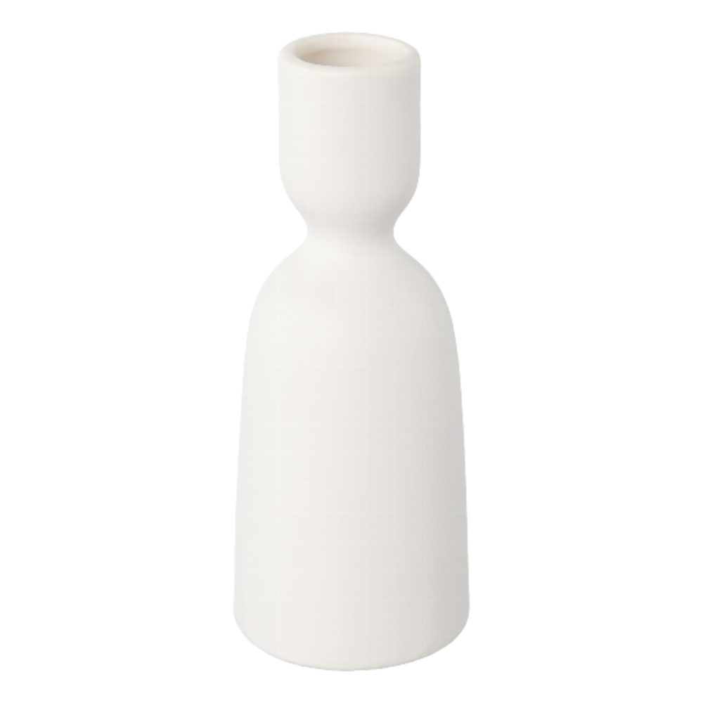 Gasper Kerzenständer Malmö Porzellan Weiss H: 13 cm  | Schubiger Möbel