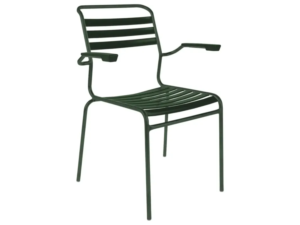 Schaffner Lättli-Stuhl Säntis mit Armlehnen Grün | Schubiger Möbel