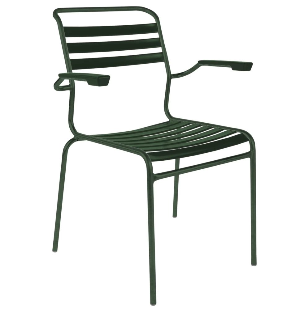 Schaffner Lättli-Stuhl Säntis mit Armlehnen Grün | Schubiger Möbel