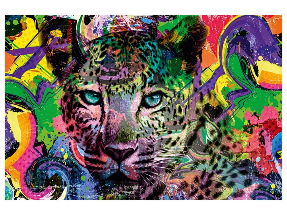 image LAND Digitaldruck auf Glas Pop Art Leopard  | Schubiger Möbel