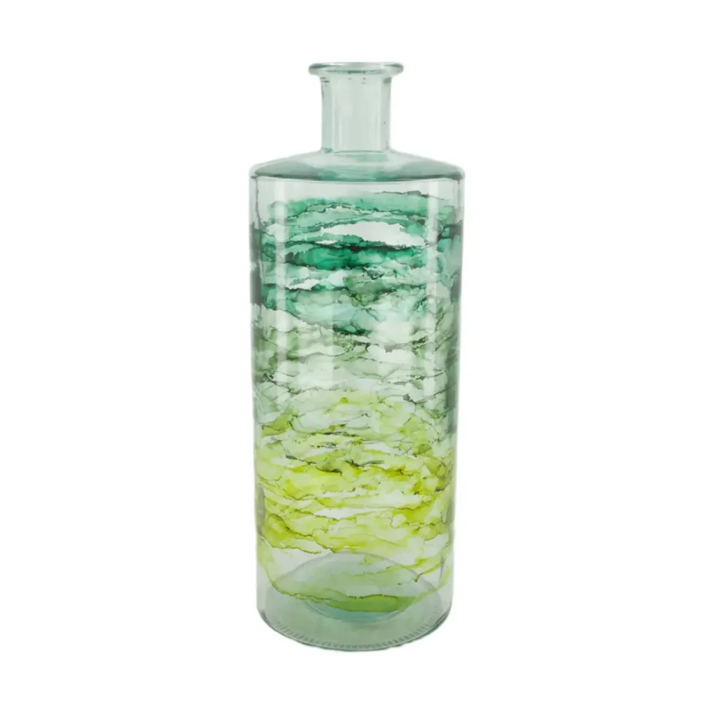 Decofinder Vase Flasche, Glas, Grün H: 40 cm  | Schubiger Möbel