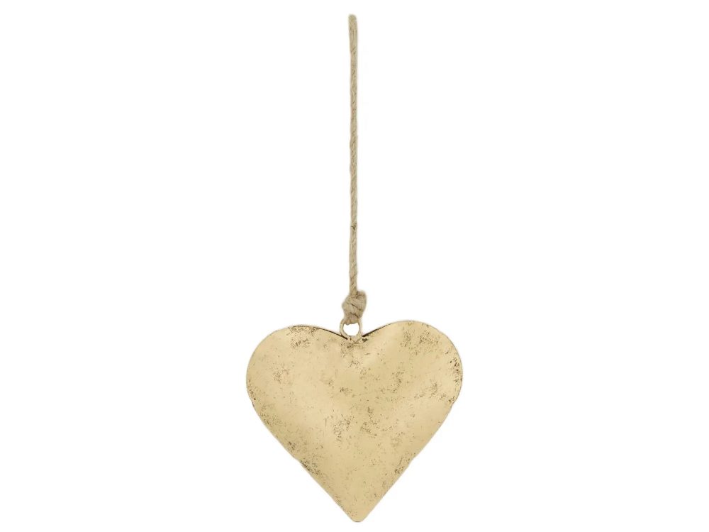 Decofinder Aufhänger Herz Antik Gold H: 10 cm  | Schubiger Möbel