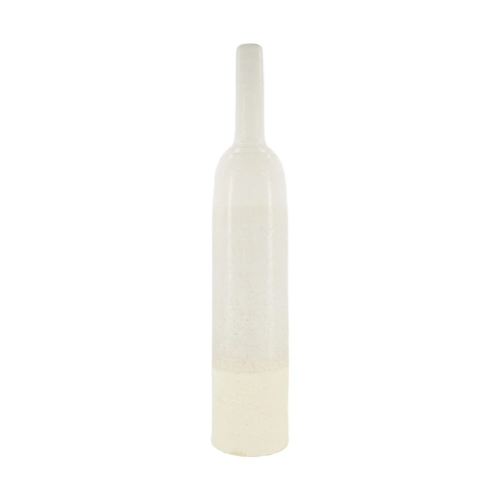 Decofinder Vase Flasche, Keramik, Weiss H: 70 cm  | Schubiger Möbel