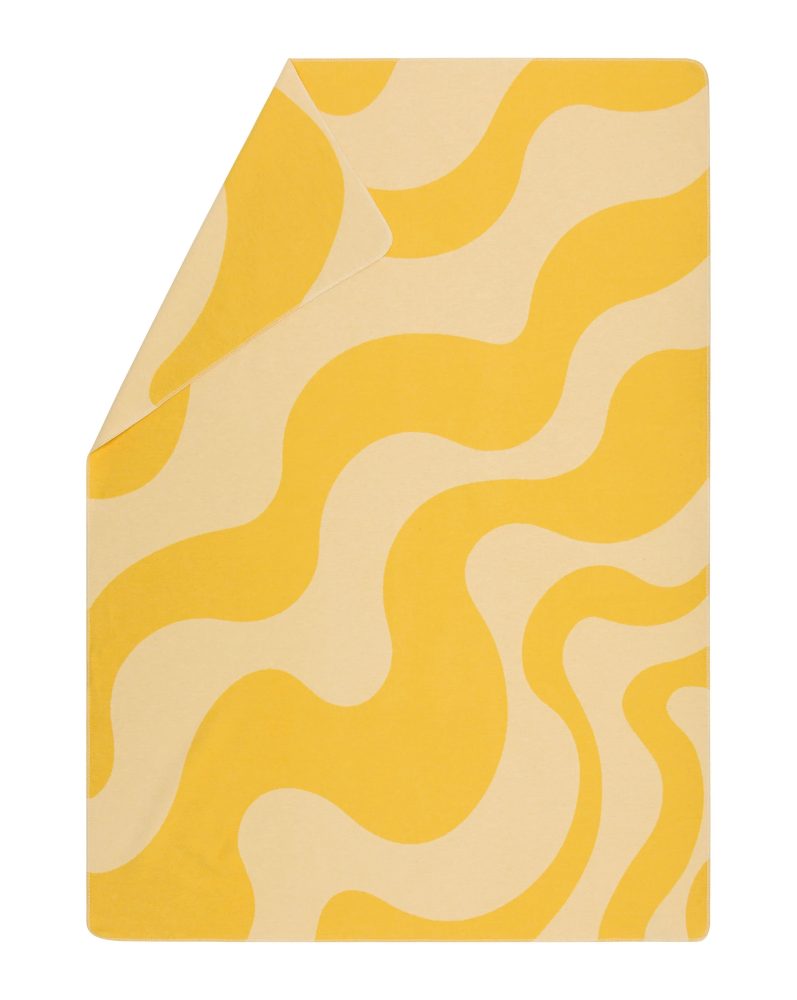 Sander AG Plaid Silvretta Retro Waves, Hellgelb 140 x 200 cm  | Schubiger Möbel