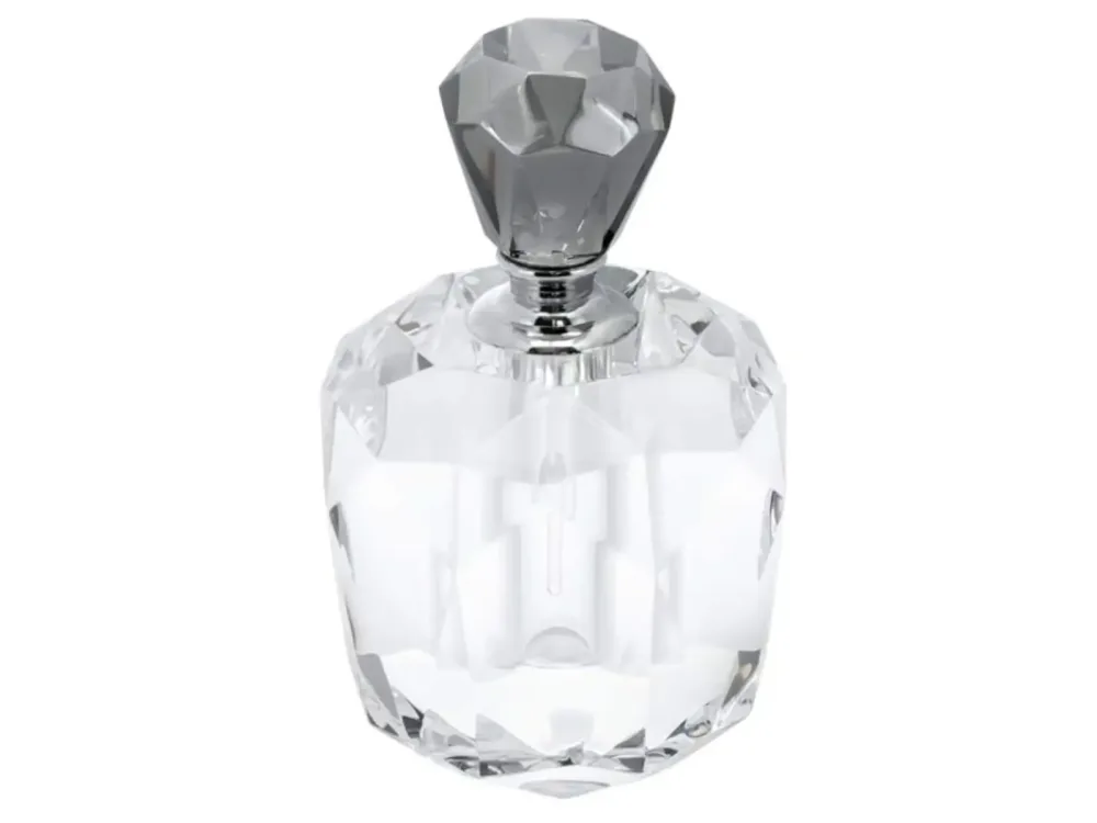 Abhika Parfumflasche Griff in Rauchglas H: 13 cm Transparent | Schubiger Möbel