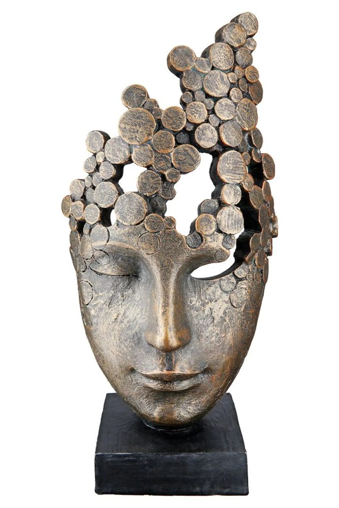 Gilde Figur Gesicht, Famale Mask, Bronze H: 32 cm  | Schubiger Möbel