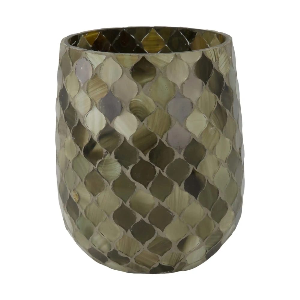 Decofinder Windlicht Glasmosaik Grün  H: 13 cm  | Schubiger Möbel