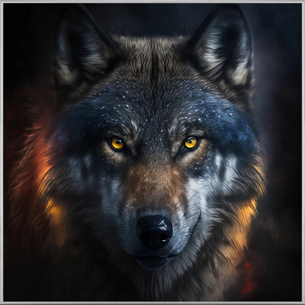 image LAND Bild mit Rahmen Mysterious Wolf  | Schubiger Möbel