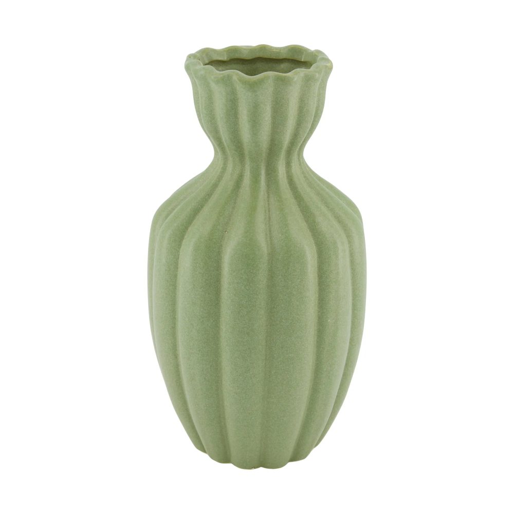 Decofinder Vase Keramik, Grün  | Schubiger Möbel