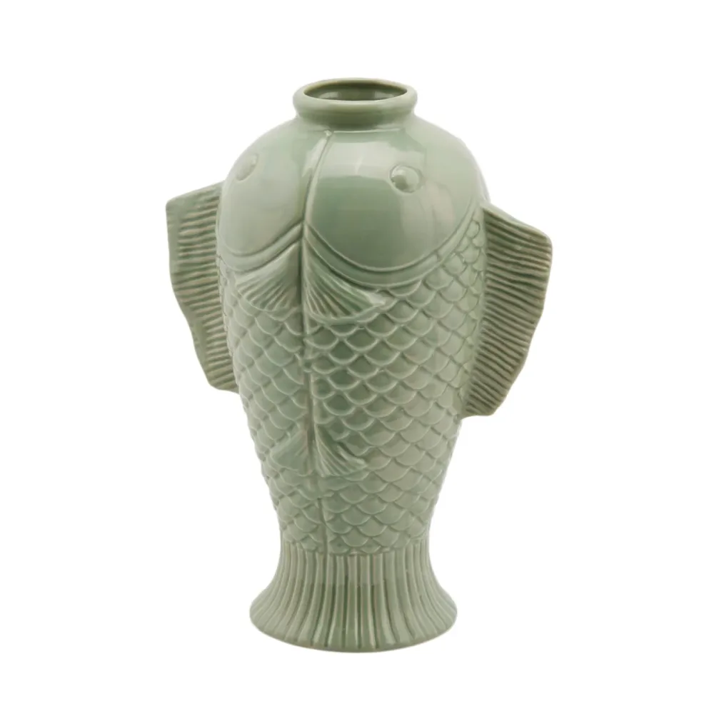 Edg Vase Fisch Salbei H: 30 cm  | Schubiger Möbel