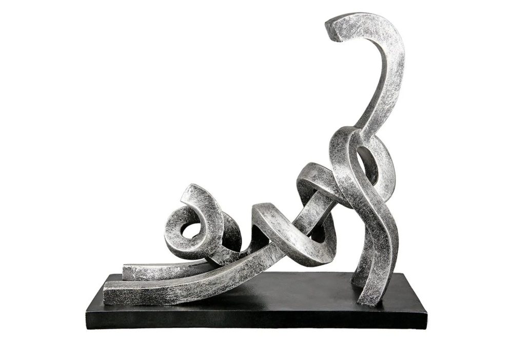 Gilde Figur Stetching, Katze, Silber H: 29 cm  | Schubiger Möbel