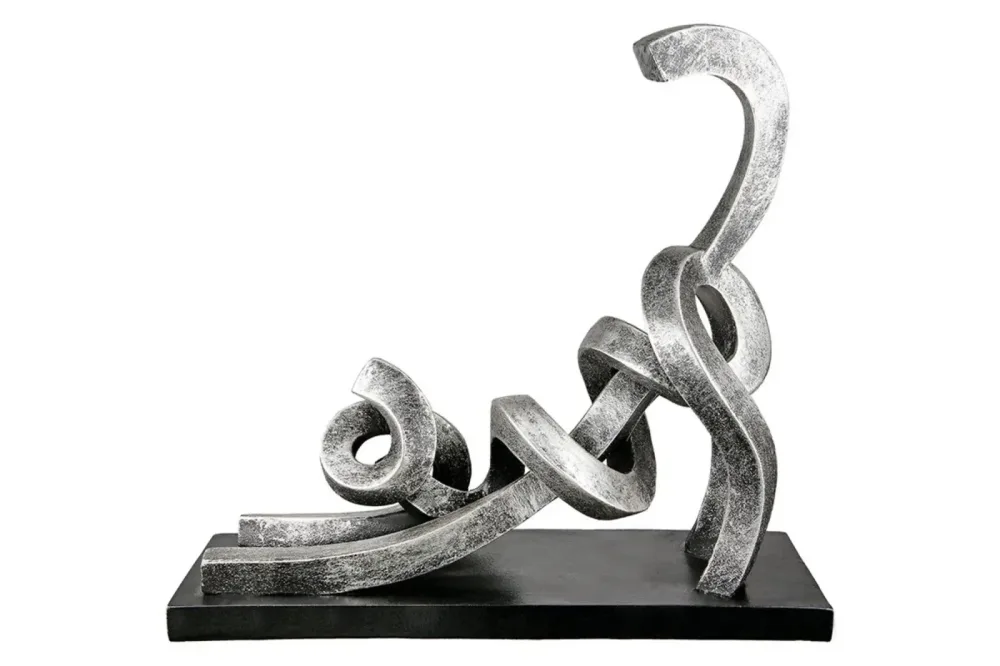 Gilde Figur Stetching, Katze, Silber H: 29 cm  | Schubiger Möbel