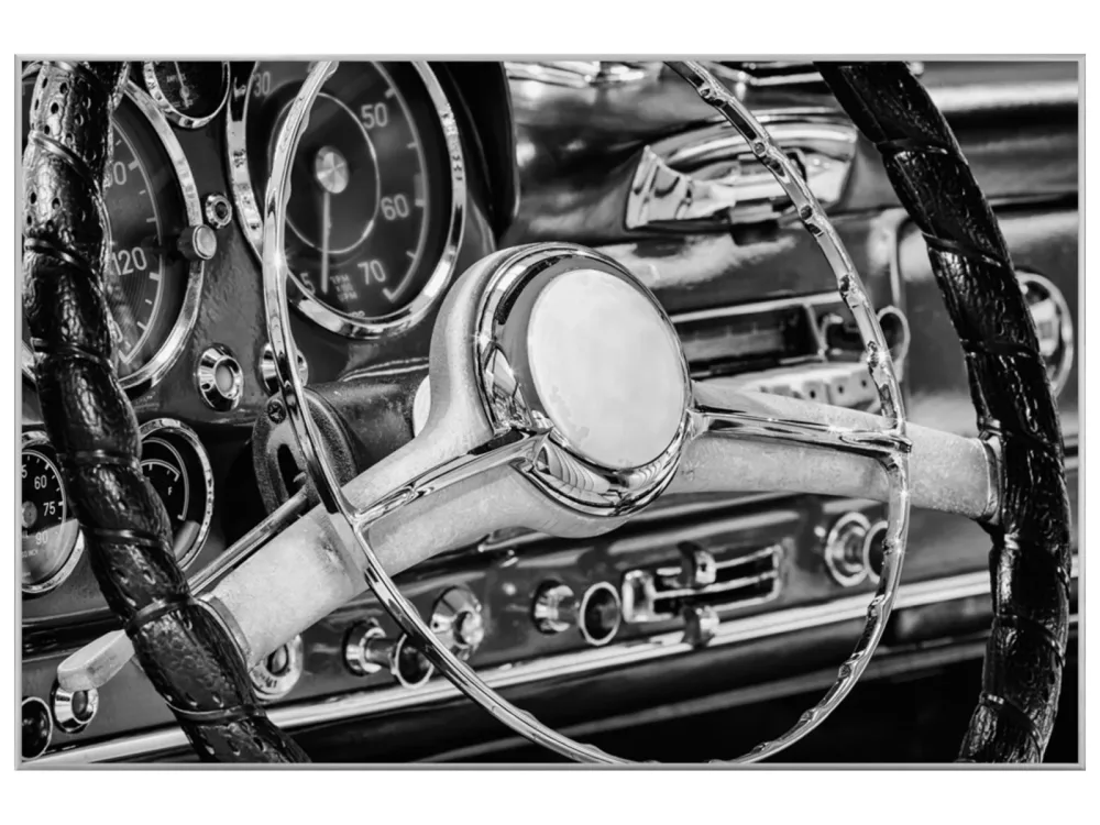 image LAND Bild mit Rahmen Oldtimer Lenkrad  | Schubiger Möbel