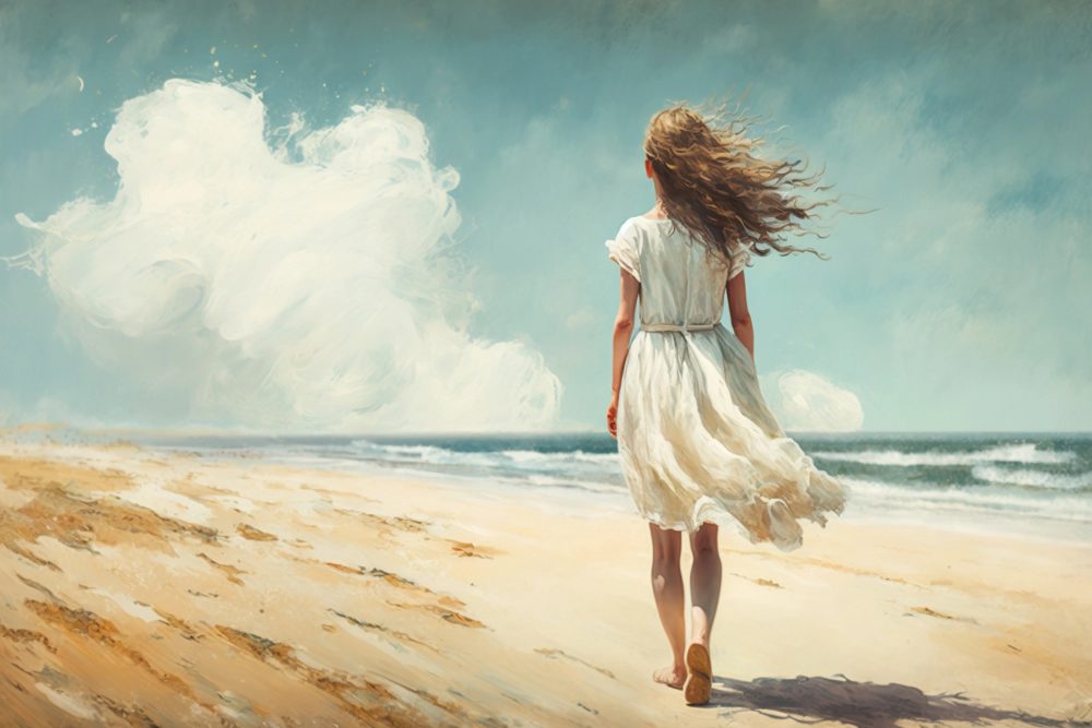 image LAND Bild mit Rahmen Spaziergang am Strand  | Schubiger Möbel