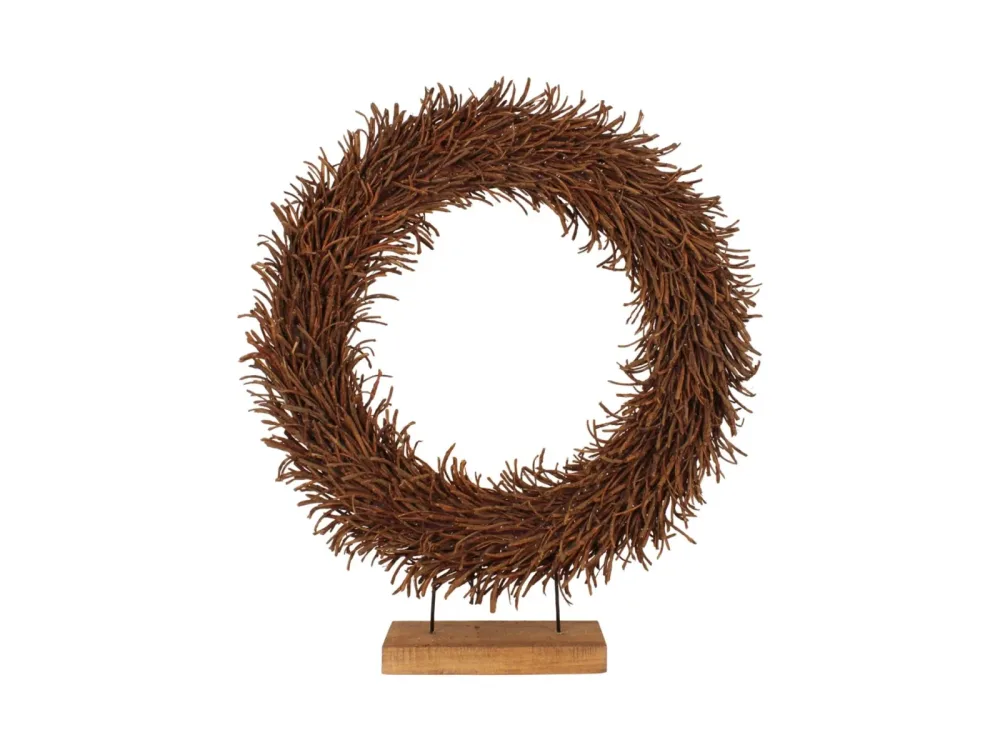 Decofinder Kranz Rattan Auf Fuss, Natur, H:94 cm  | Schubiger Möbel