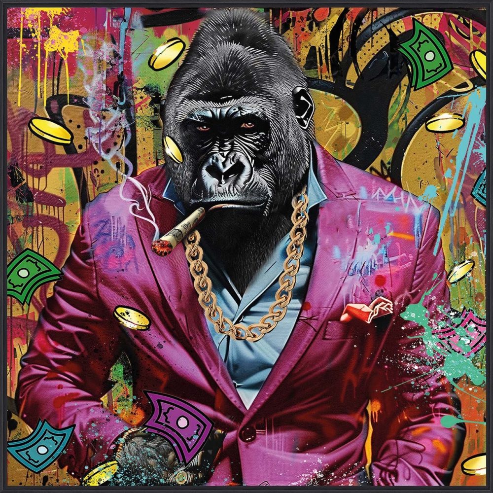 image LAND Gemälde Gentleman Pink Gorilla  | Schubiger Möbel