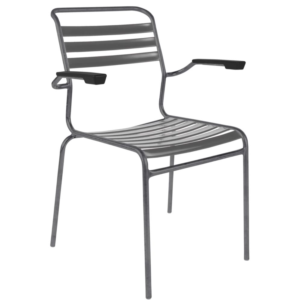 Schaffner Lättli-Stuhl Säntis mit Armlehnen Grau | Schubiger Möbel