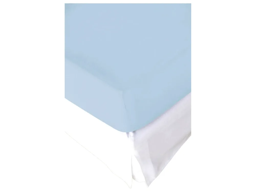 Living Home - Topper Elastic Jersey Fixleintuch Topper, 200 x 200 cm, Hellblau