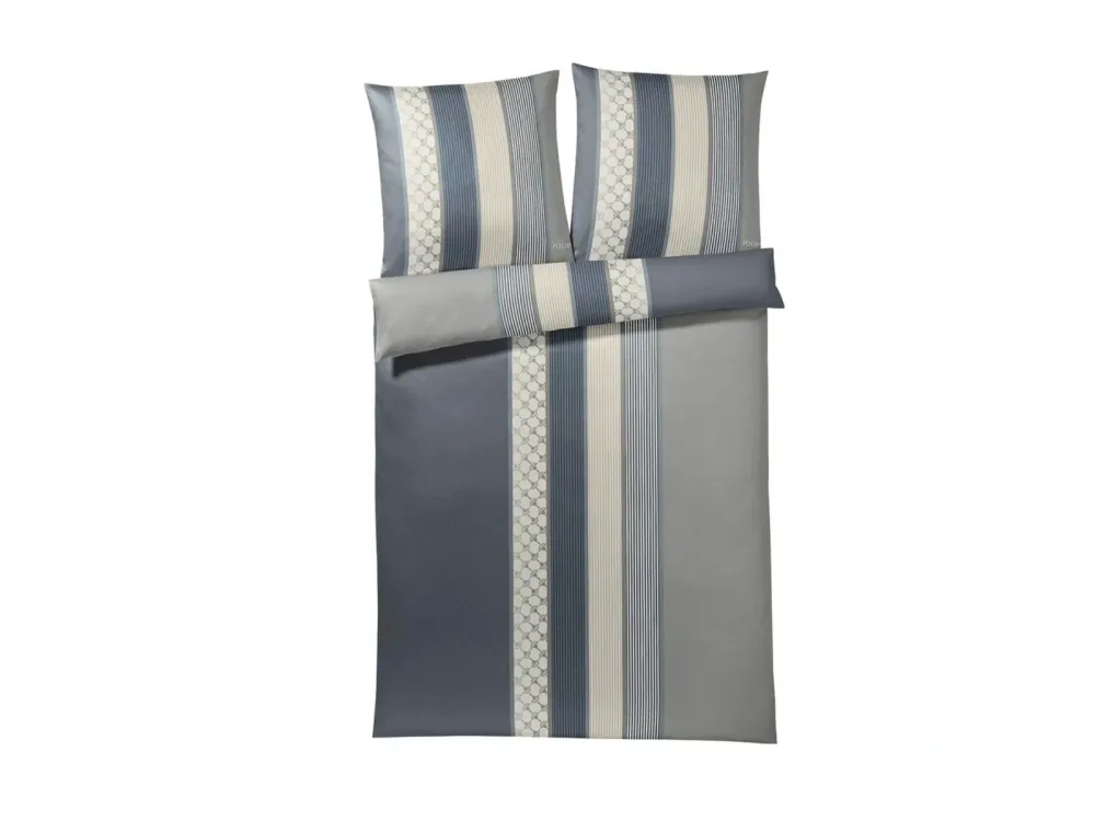 Elegante Bettwäsche Cornflower Stripes Deep Coal Braun | Schubiger Möbel