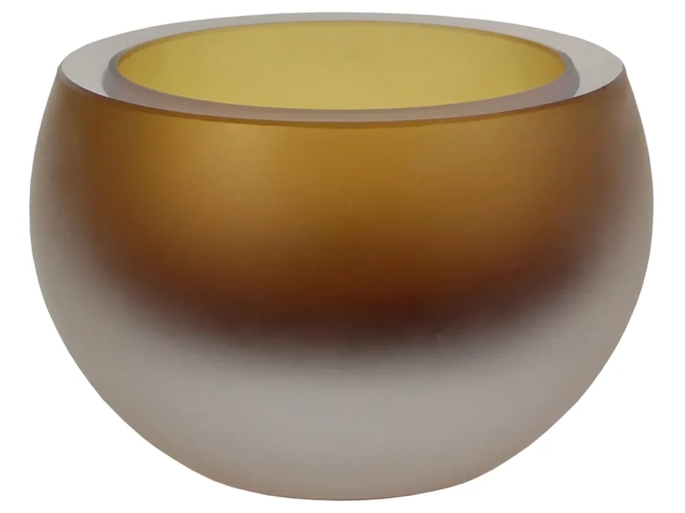 Kaheku Windlicht Olson, Amber-Matt H: 9 cm Orange | Schubiger Möbel