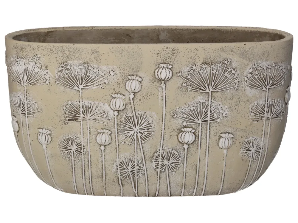 Kersten Gefäss Blumenwiese Grausilber B: 38 cm  | Schubiger Möbel